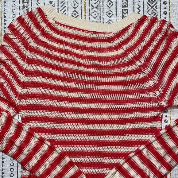 Roxy Medium Women's Striped Pink & White Sweater - Picture 9 of 13